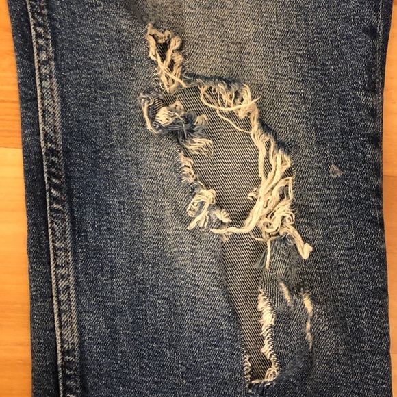 Free People We The Free Stretch Extra High Waisted Ankle Ripped Mom Jeans - Picture 3 of 7